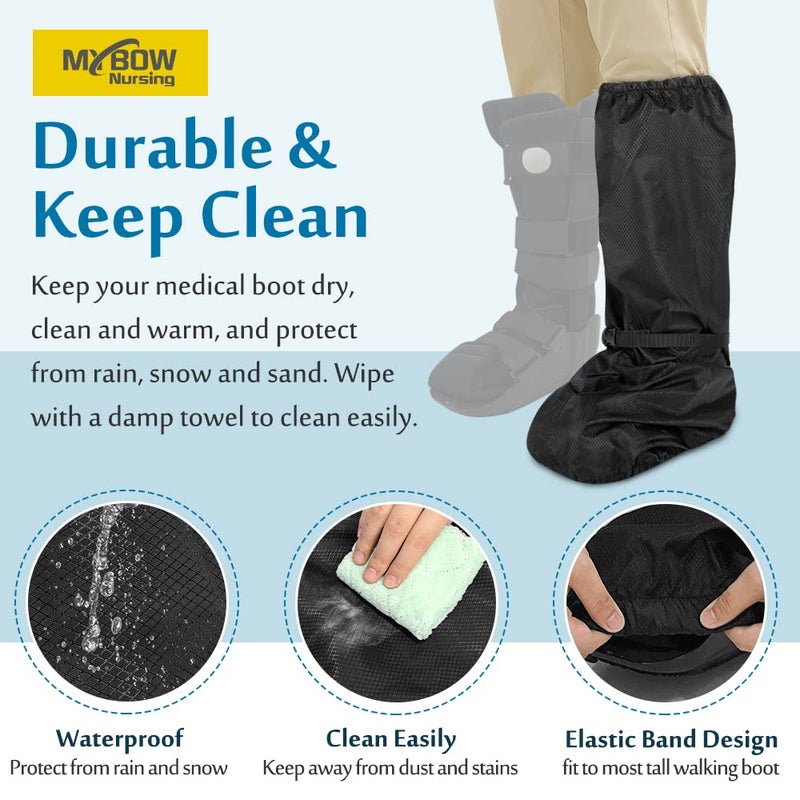 Mybow Walking Boot Cover, Orthopedic Boot for Broken Foot Injuries Cast Cover, Tall Medical Walking Boot Cover, Outdoor Cast Protector, Surgical Recovery Air Walker Boot Accessories (No Sole) - Image 4